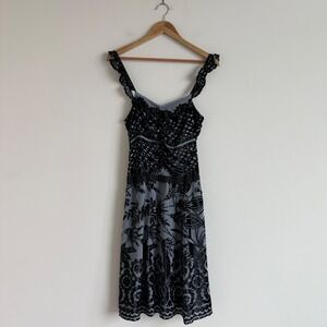Deadstock Anthropologie Beth Bowley Silk Velvet Burnout Drop Waist Dress